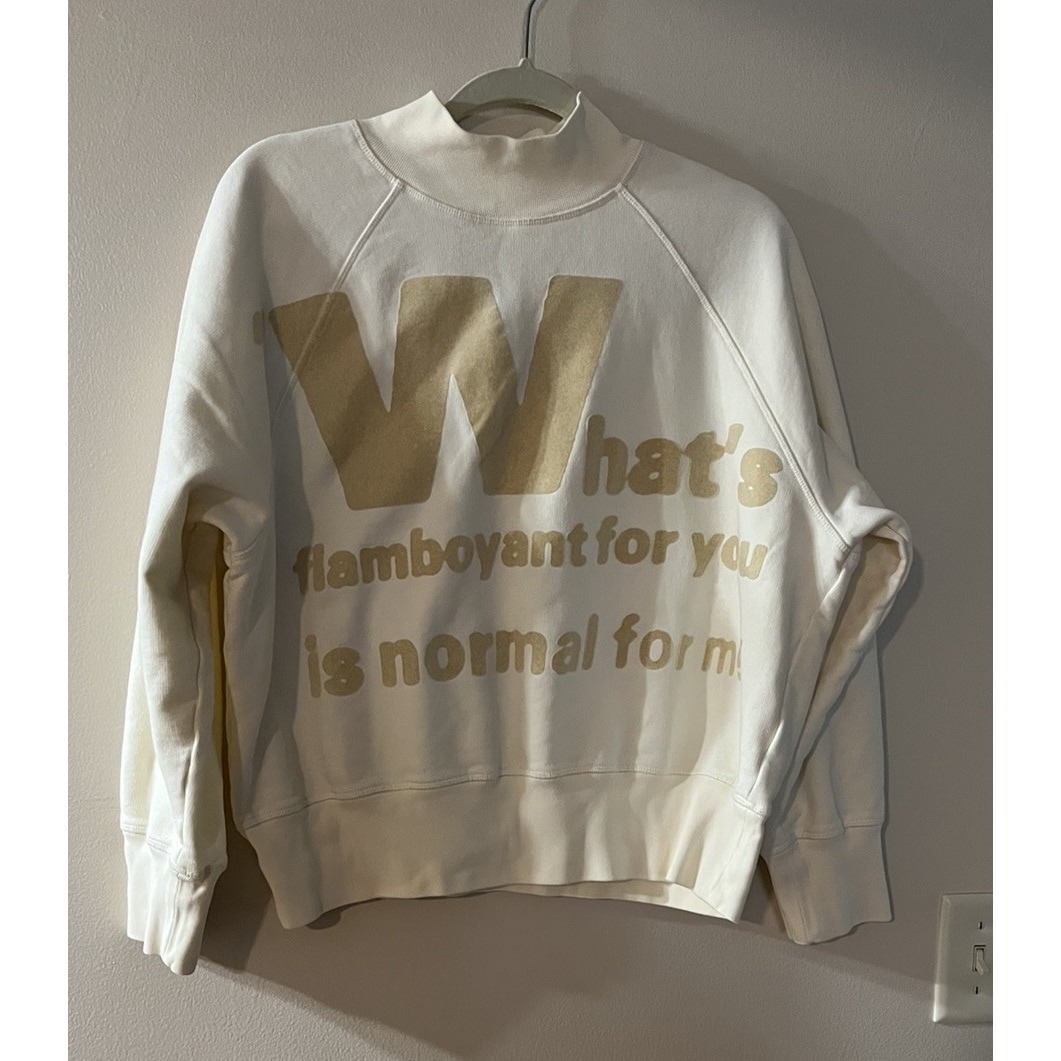 Mm6 Mason Margiela Sweatshirt Cream Color Crew Neck Sz M Flamboyant Minimalist